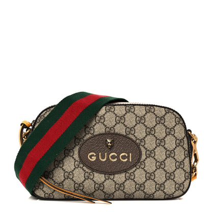 Gucci GG Supreme Monogram Web Neo Vintage Shoulder Bag Beige New Acero Crop 1 of 11