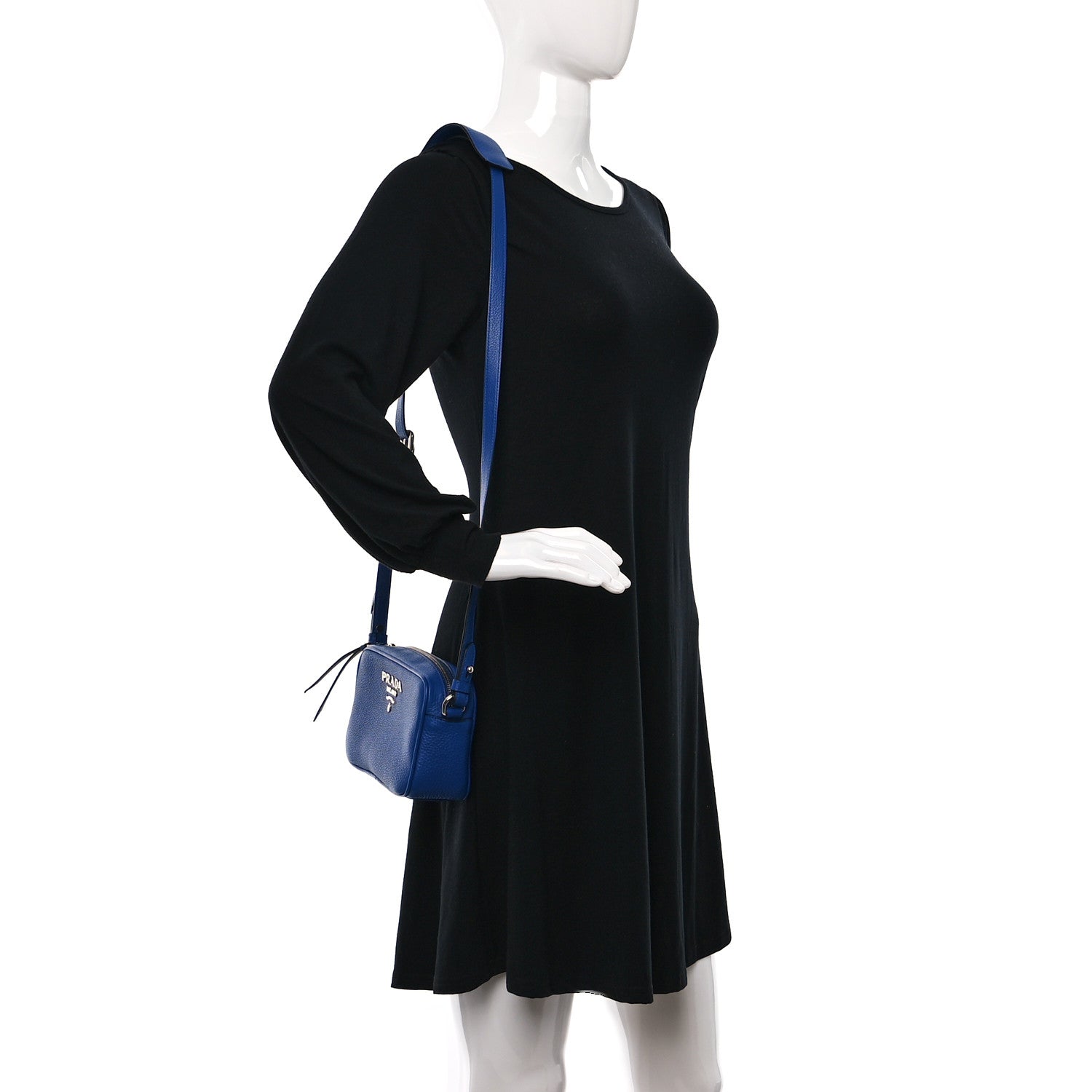 Prada Vitello Phenix Camera Bag Royal 2 of 8