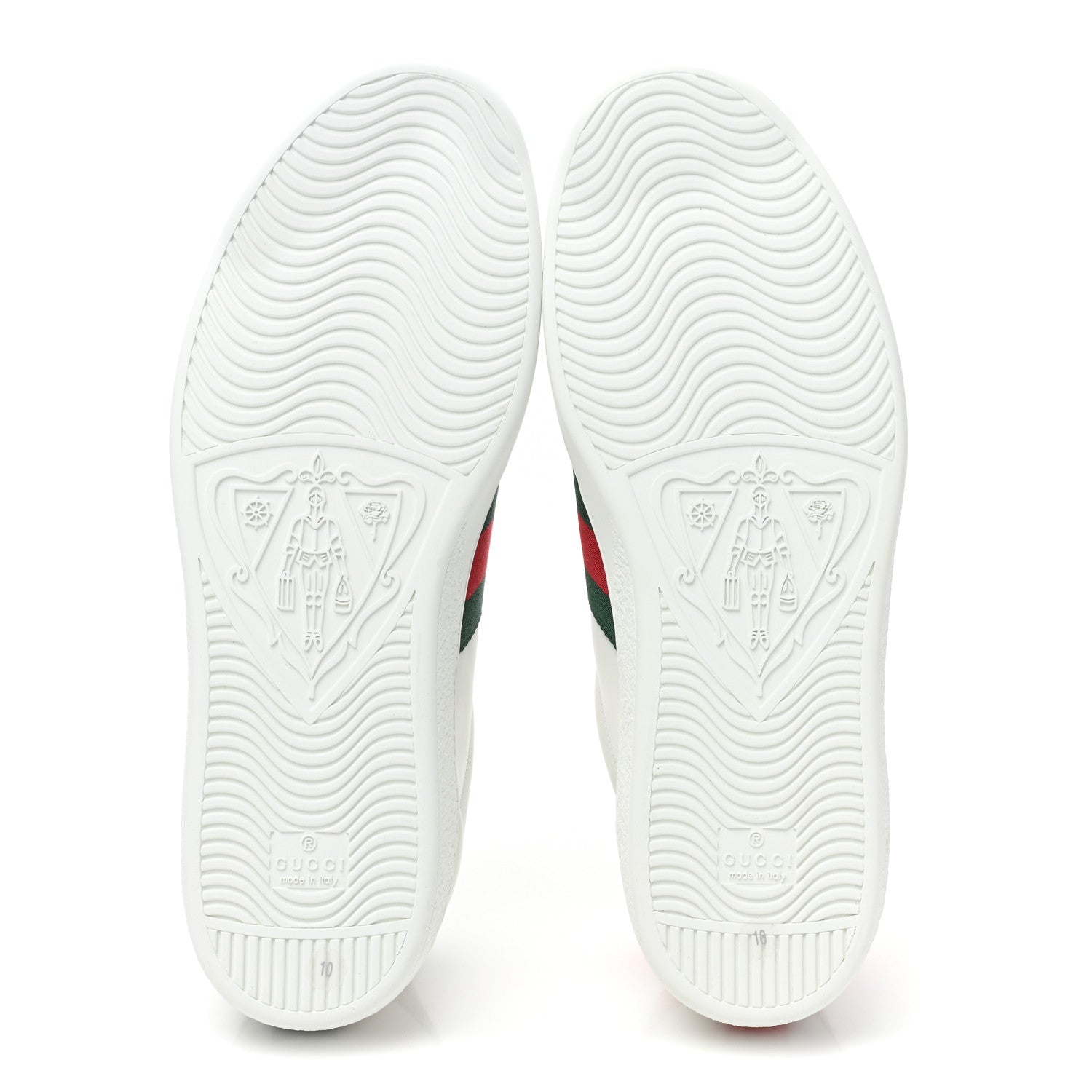 Gucci Calfskin Ayers Web Tiger Embroidered Mens Ace Sneakers 10 White Green Red 6 of 11