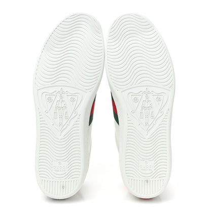 Gucci Calfskin Ayers Web Tiger Embroidered Mens Ace Sneakers 10 White Green Red 6 of 11