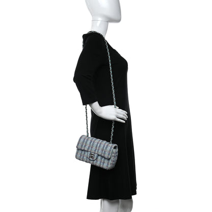 Chanel Tweed Quilted Mini Rectangular Flap Blue 2 of 9