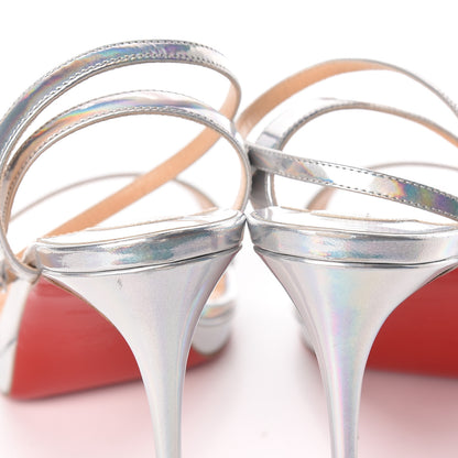 Christian Louboutin Specchio Laser Loubi Queen 100 Platform Sandals 38 Silver 8 of 8