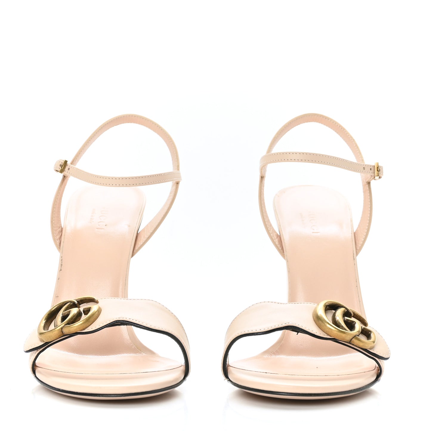 Lifford Calfskin GG Marmont Ankle Wrap 105mm Sandals 38.5 Skin Rose
