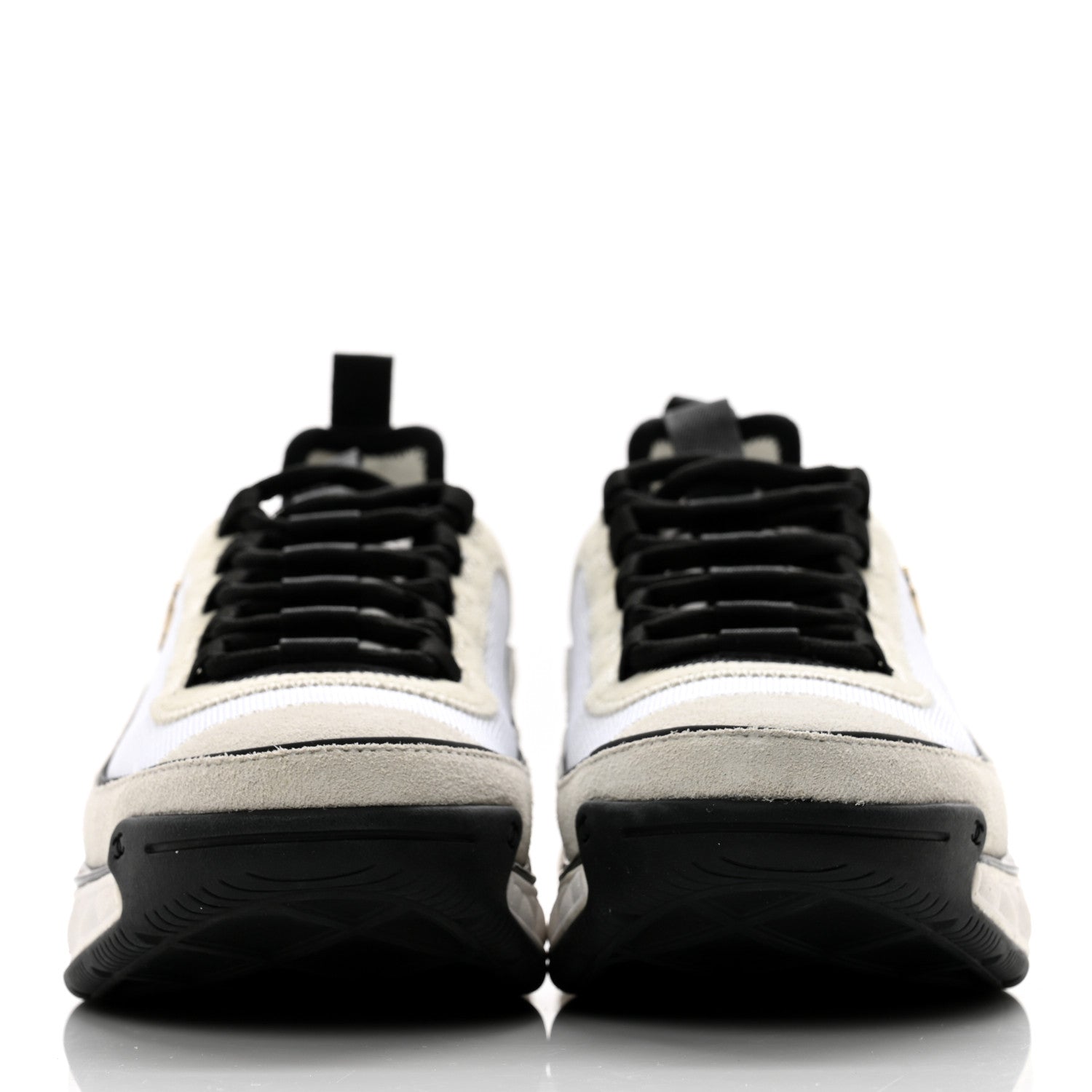 Chanel Fabric Suede Calfskin CC Sneakers 37 White 2 of 11