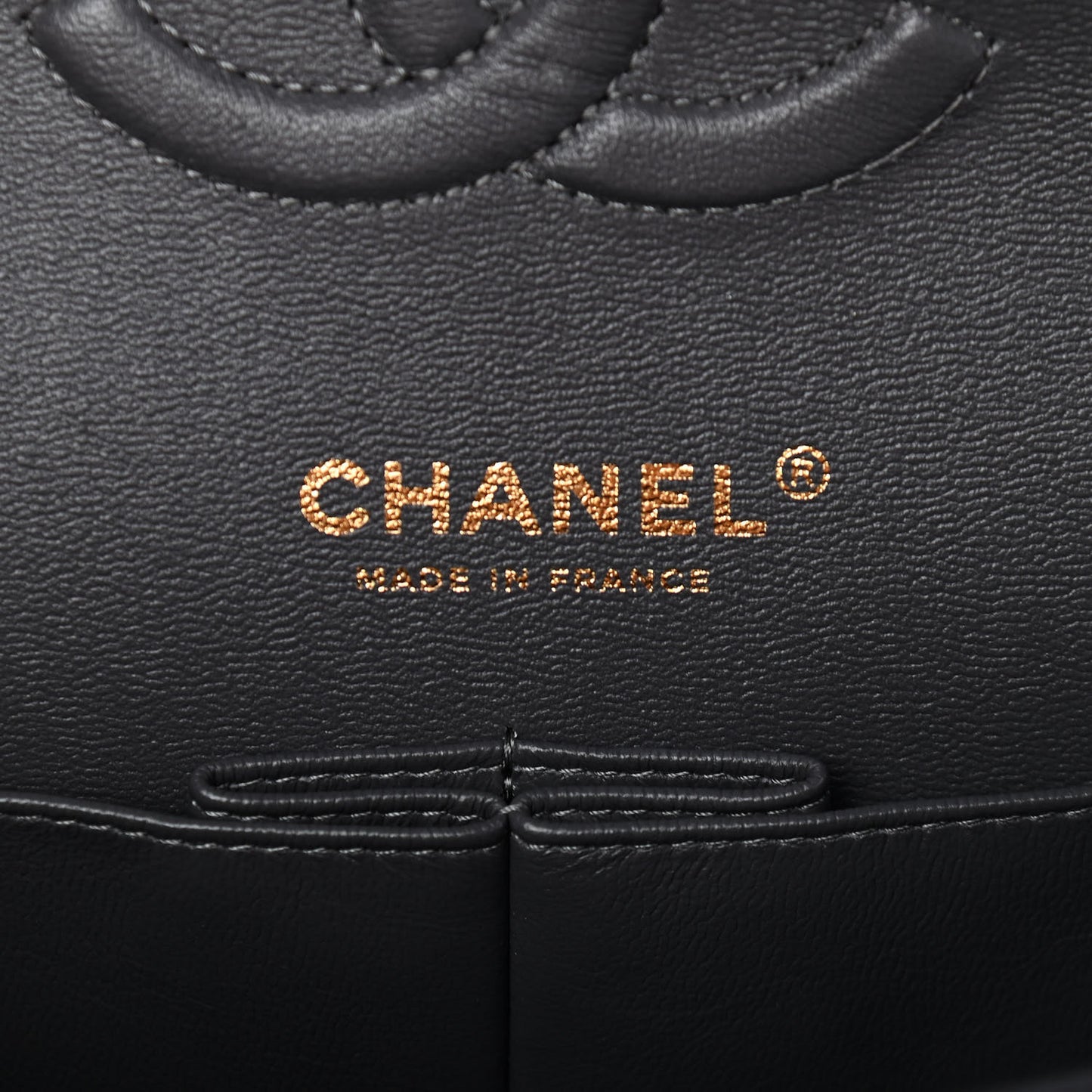 Caviar Quilted Medium Double Flap Dark Grey