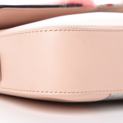 Fendi Calfskin Fox Mink Fur Monster Crocodile Embossed Baguette Rosa Plaster Multicolor 9 of 11