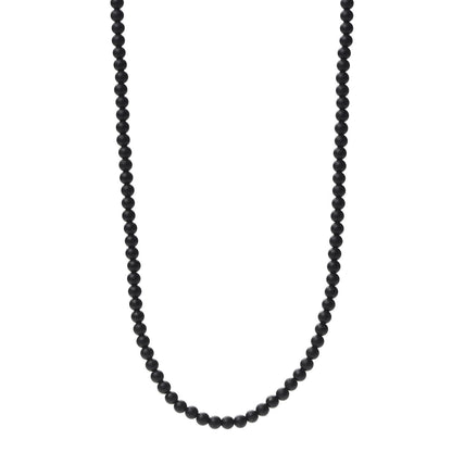 David Yurman Sterling Silver Black Onyx 5mm Spiritual Beads Necklace 1 of 5
