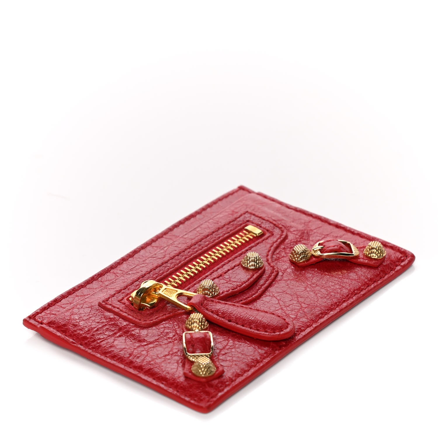 Balenciaga Agneau Giant Gold Hardware Card Case Rouge Sapphire 4 of 8