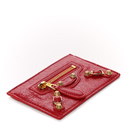 Balenciaga Agneau Giant Gold Hardware Card Case Rouge Sapphire 4 of 8