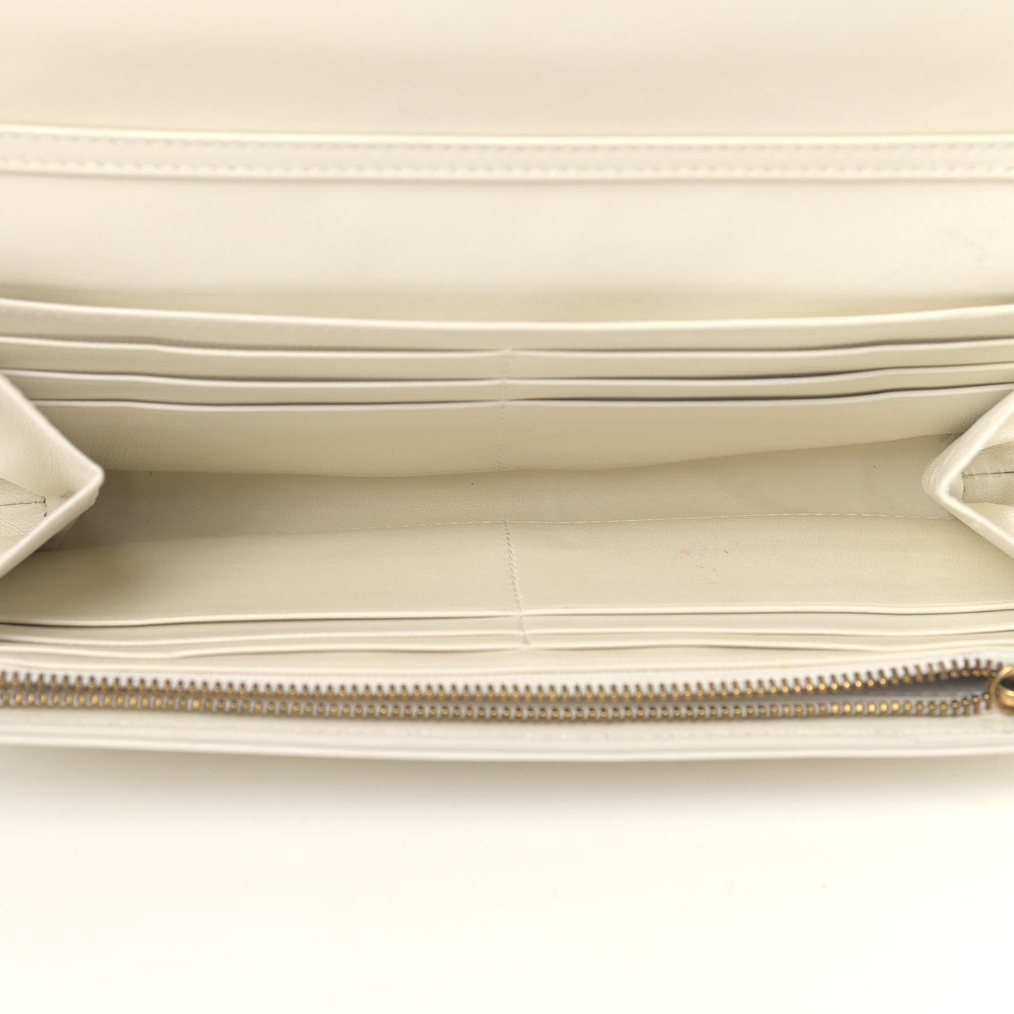 Calfskin Studded Diorama Croisiere Chain Wallet White