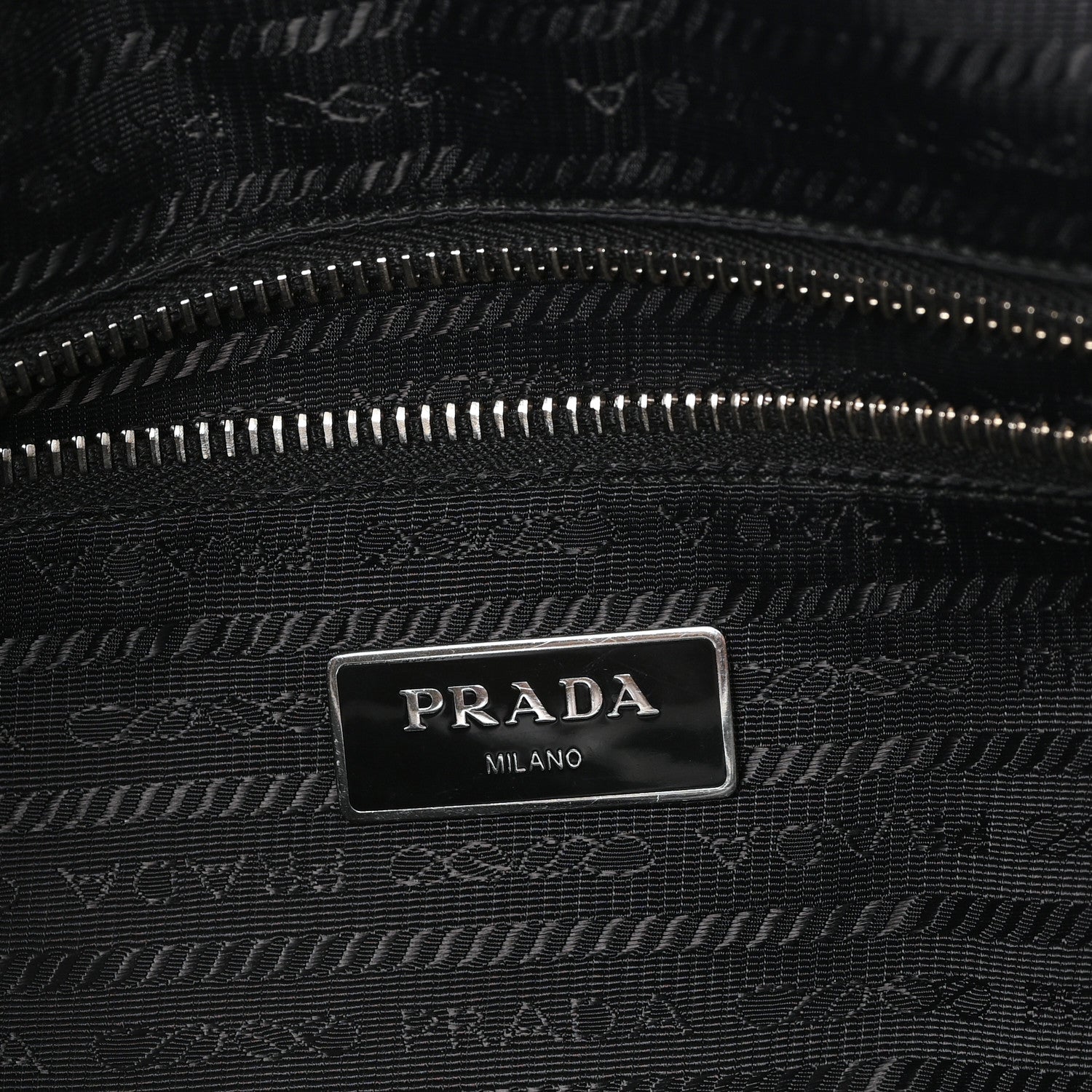 Prada Nappa Nylon Soft Padded Shopping Tote Black Blue 6 of 10