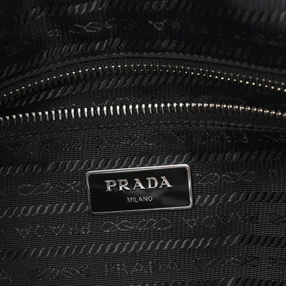 Prada Nappa Nylon Soft Padded Shopping Tote Black Blue 6 of 10