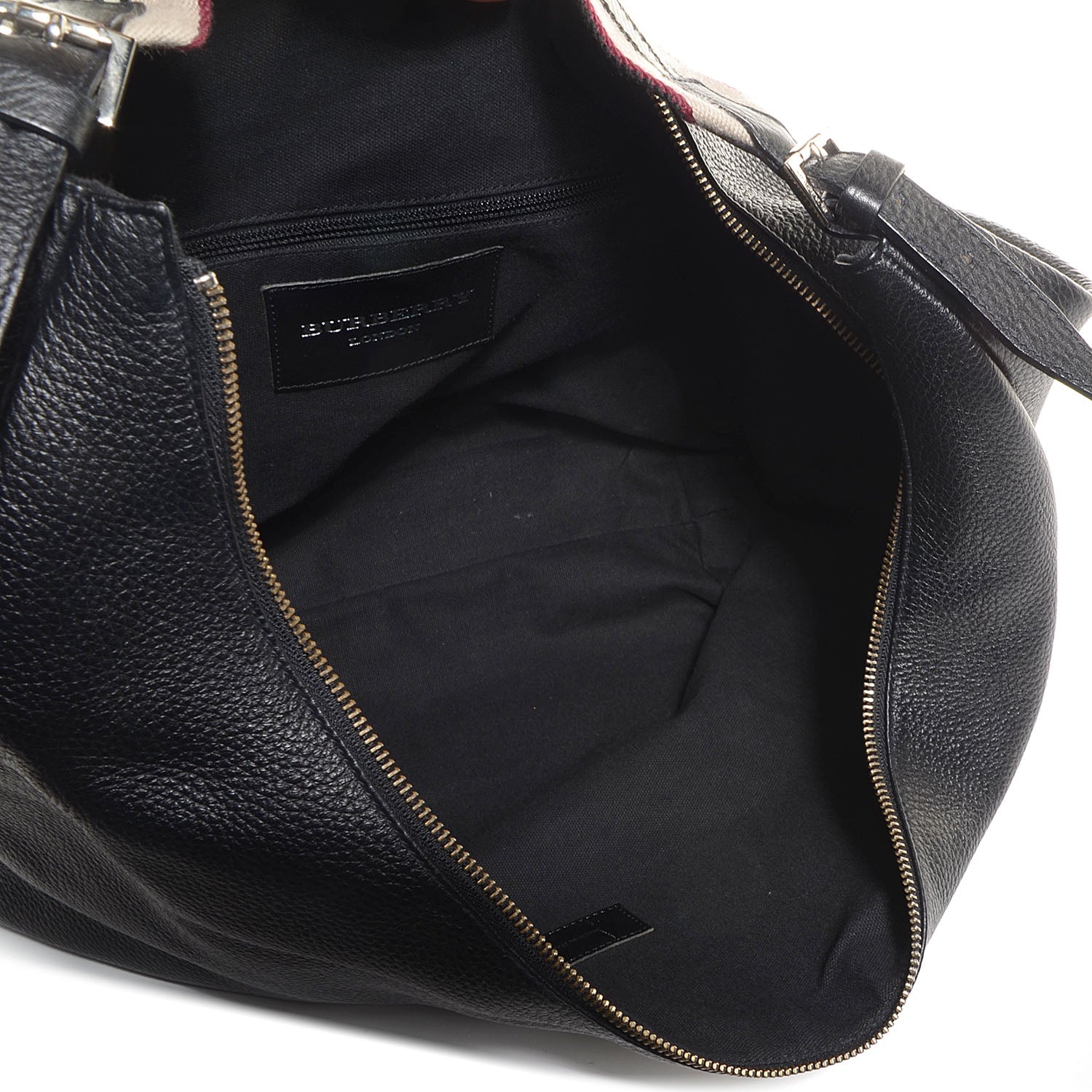 Burberry Grainy Leather Calfskin Large Hobo Black 5 of 10