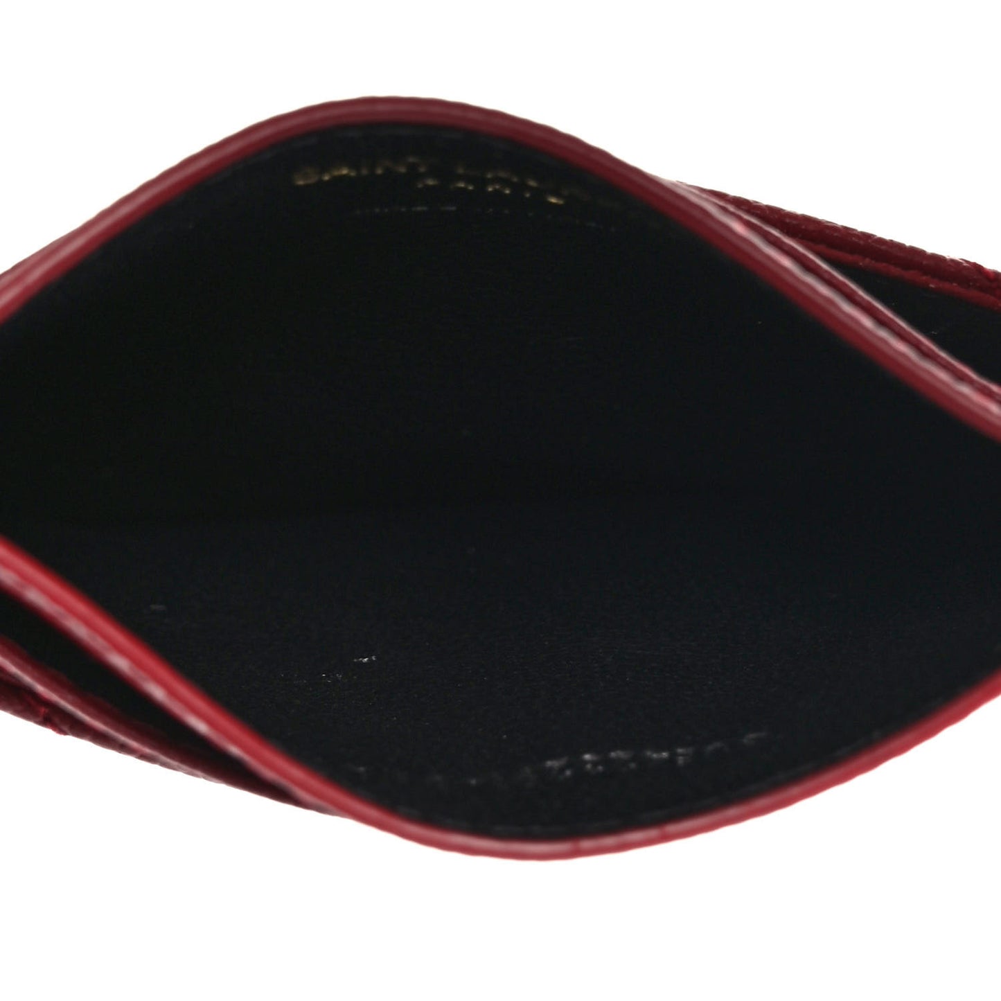 Grain De Poudre Matelasse Chevron Monogram Credit Card Case Opyum Red