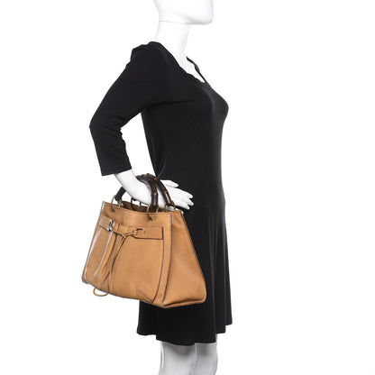 Gucci Calfskin Bamboo Handle Tote Tan 2 of 17