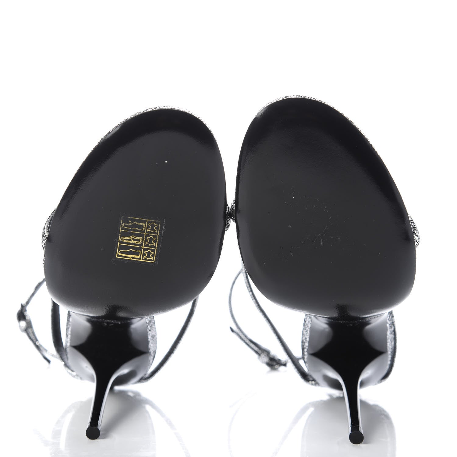 Saint Laurent Calfskin Cassandra 110 Ankle Strap Sandals 37 Argento 5 of 9