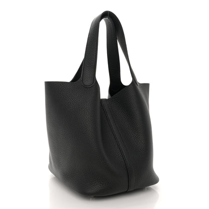 Hermes Taurillon Clemence Picotin Lock 22 MM Black 3 of 12