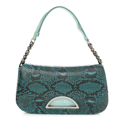 Christian Dior Snakeskin Malice Shoulder Bag Blue 1 of 13
