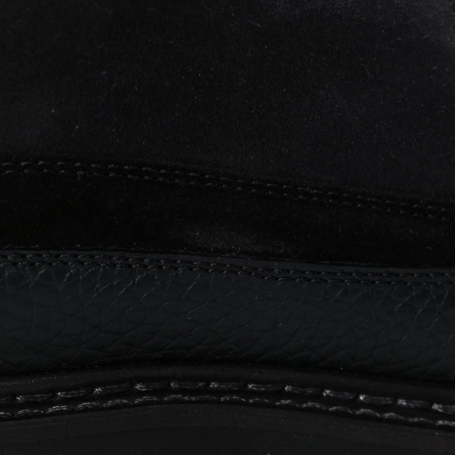 Suede Grained Calfskin CC Lace Up Boots 41 Black