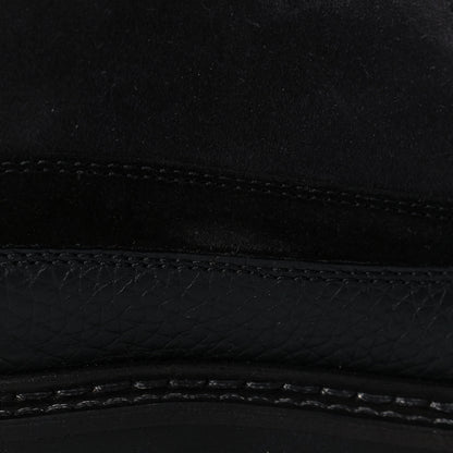 Chanel Suede Grained Calfskin CC Lace Up Boots 41 Black 9 of 10