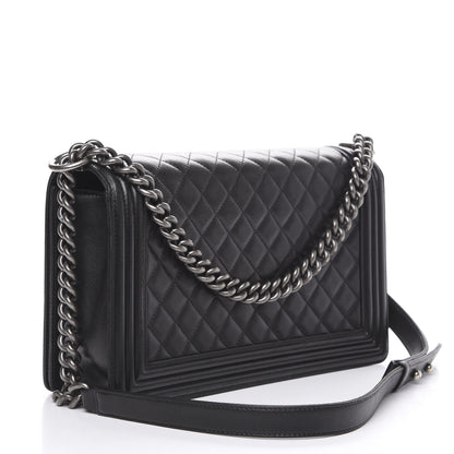 Chanel Lambskin Quilted New Medium Boy Flap Black 2 of 14