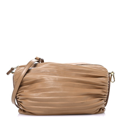 Loewe Lambskin Pleated Bracelet Pouch Shoulder Bag Warm Desert 1 of 12