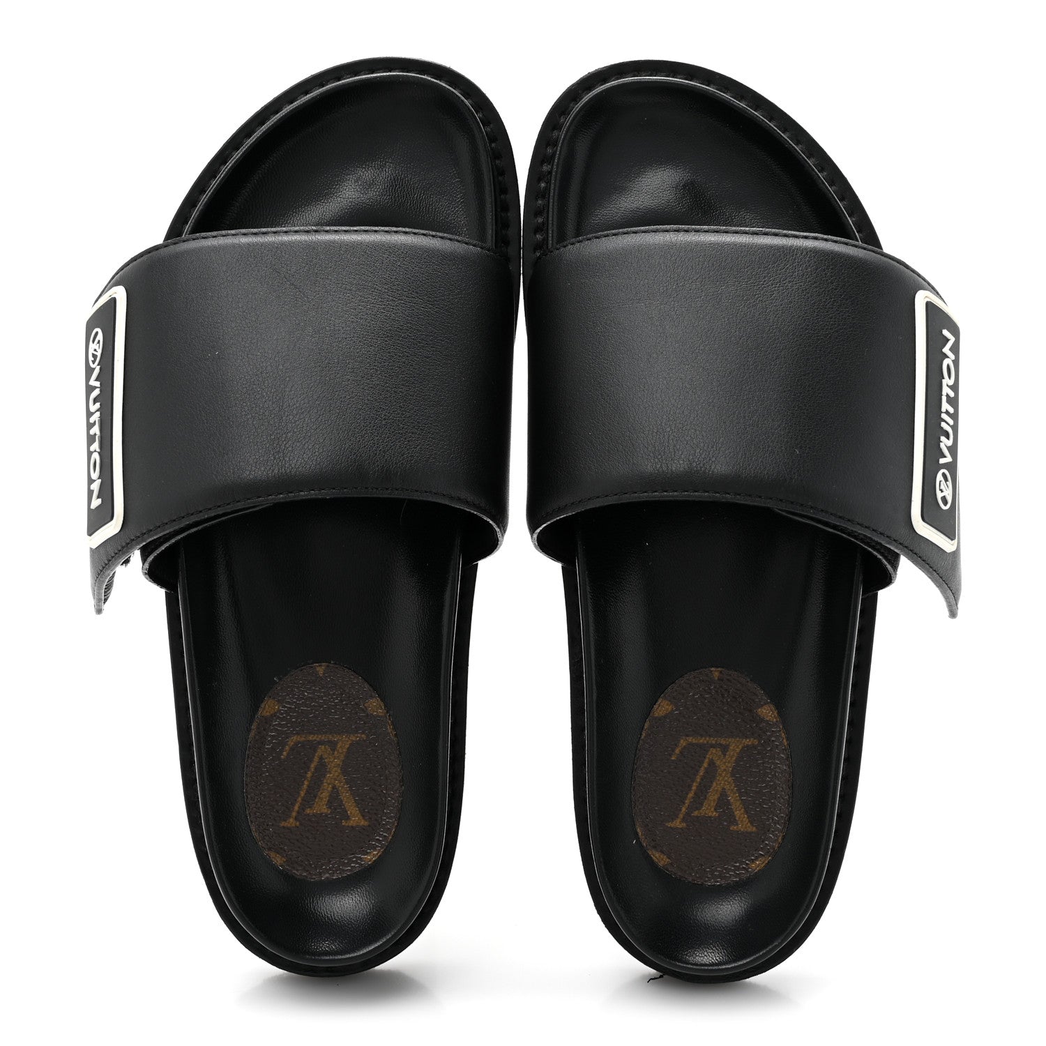 Louis Vuitton Calfskin Womens Pool Pillow Sunset Mules 36 Black 2 of 11