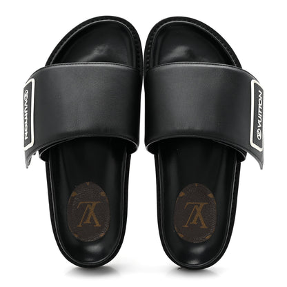 Louis Vuitton Calfskin Womens Pool Pillow Sunset Mules 36 Black 2 of 11