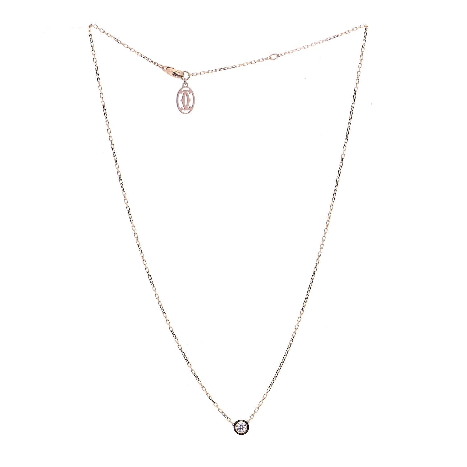 Cartier 18K Pink Gold Diamond LM D'Amour Pendant Necklace 4 of 12