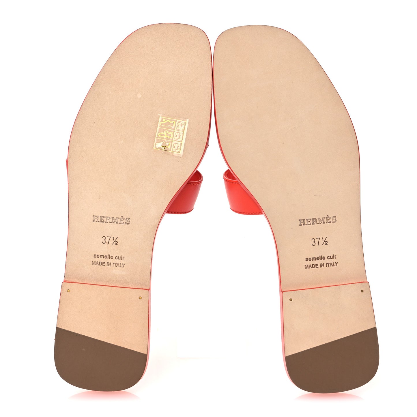 Box Calfskin Oran Sandals 37.5  Rose Vermillon