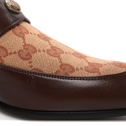 Gucci GG Monogram Goatskin Mens GG Loafers 8.5 Brown 11 of 11