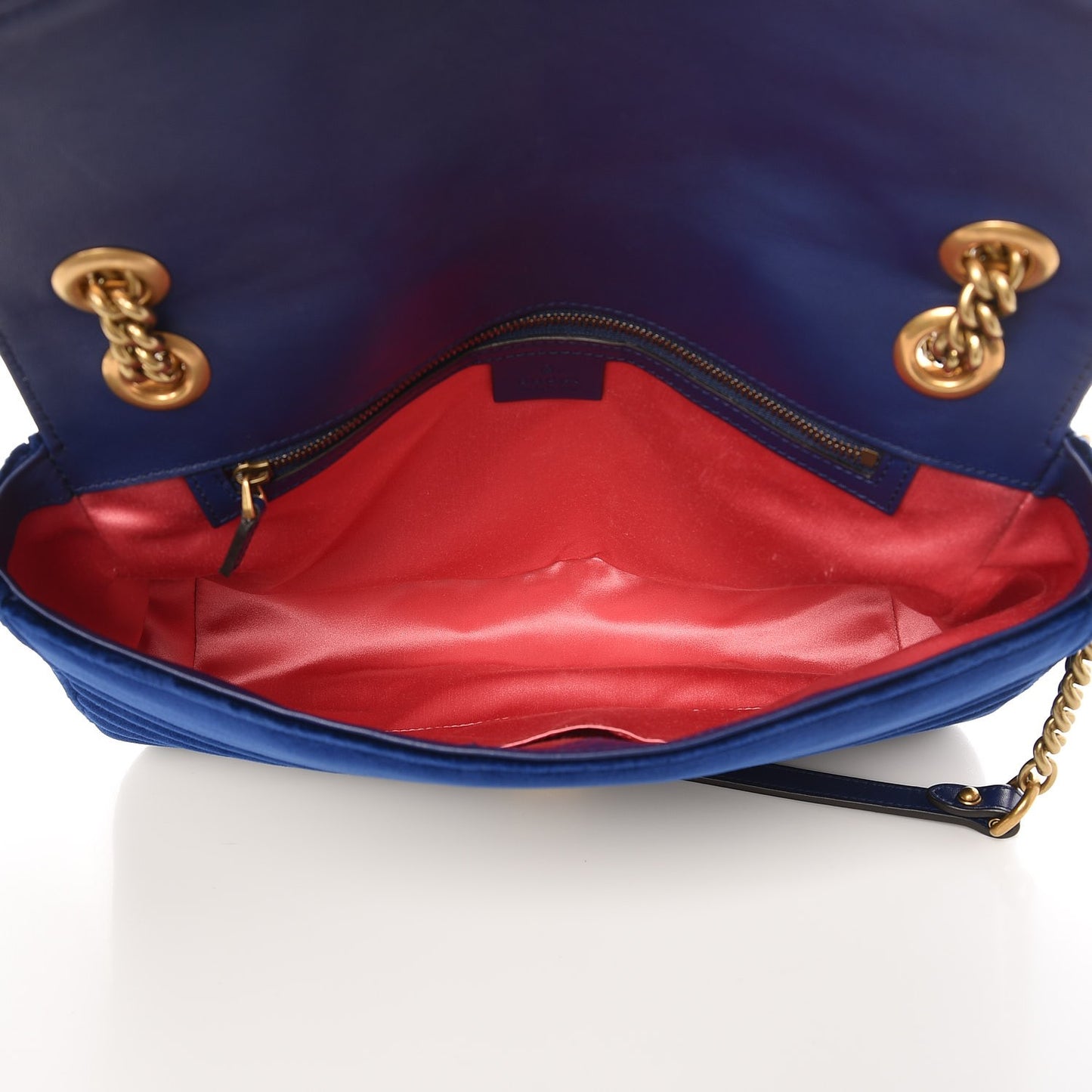 Velvet Matelasse Medium GG Marmont Shoulder Bag Cobalt Blue