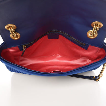 Gucci Velvet Matelasse Medium GG Marmont Shoulder Bag Cobalt Blue 5 of 7