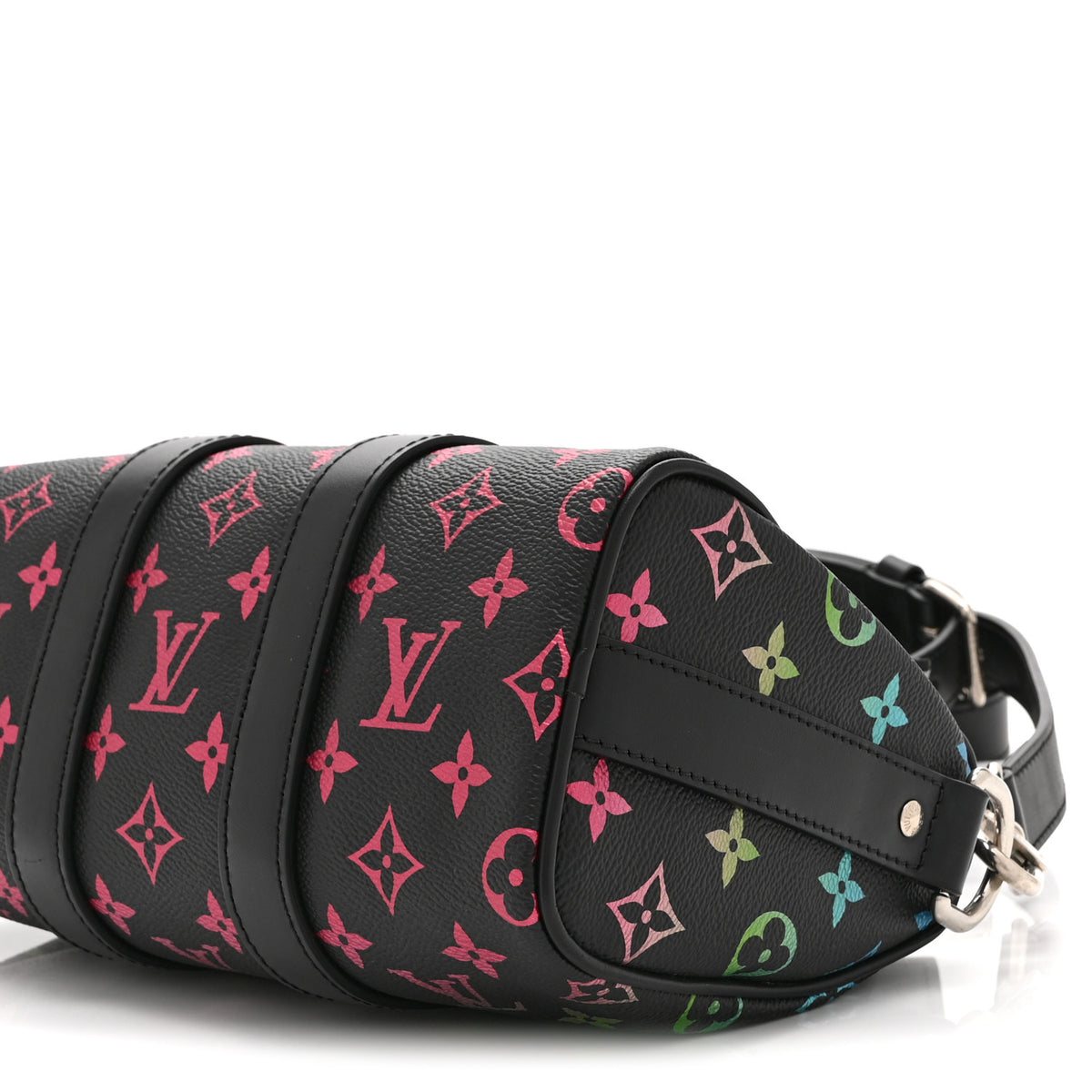 Louis Vuitton Monogram Iridescent Keepall Bandouliere 25 Black 9 of 9