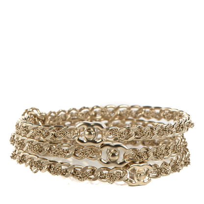 Chanel Chain Bangle Set of 3 Light Gold Medium 1 of 6