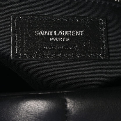 Saint Laurent Lambskin Quilted Medium Loulou Puffer Monogram Chain Satchel Black 6 of 11