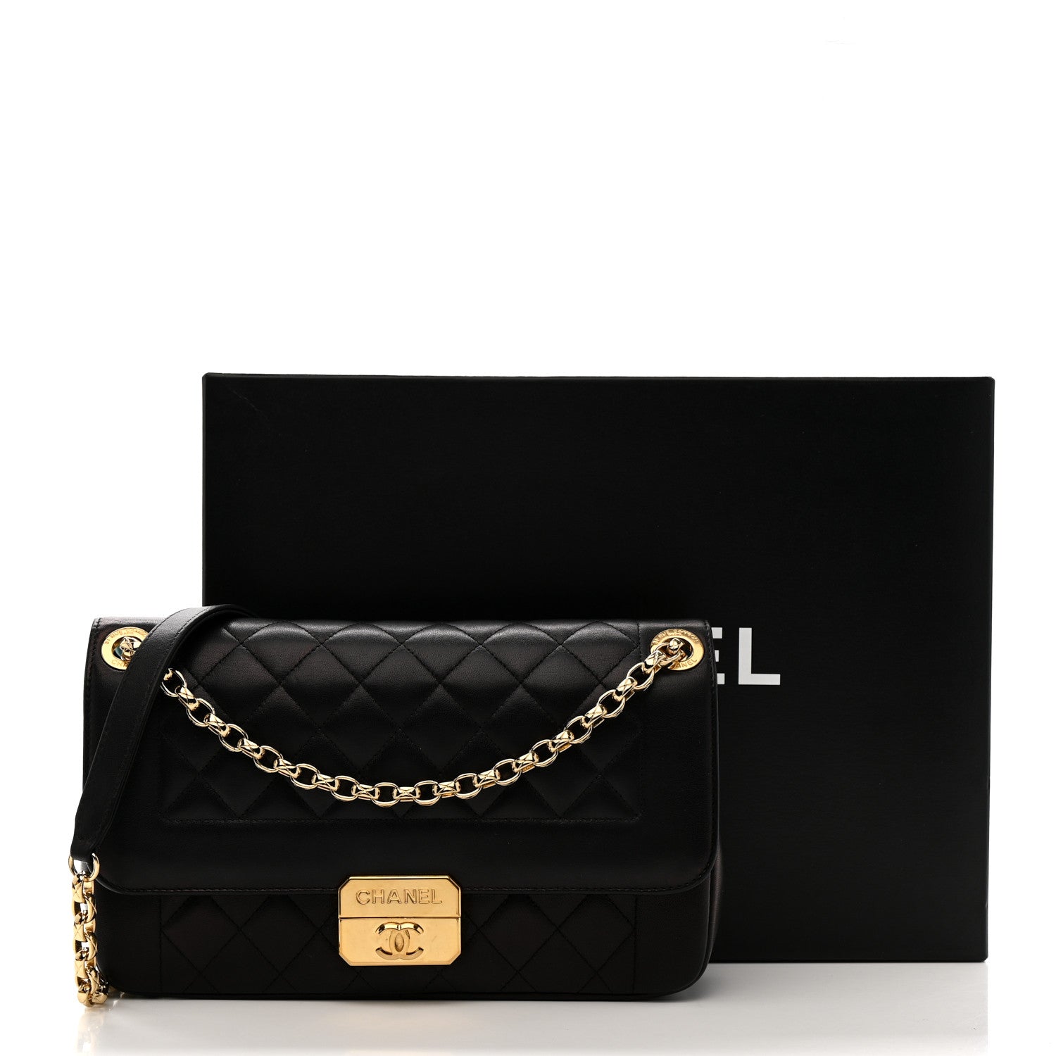 Chanel Lambskin Quilted Large Chic With Me Flap Black 14 of 14