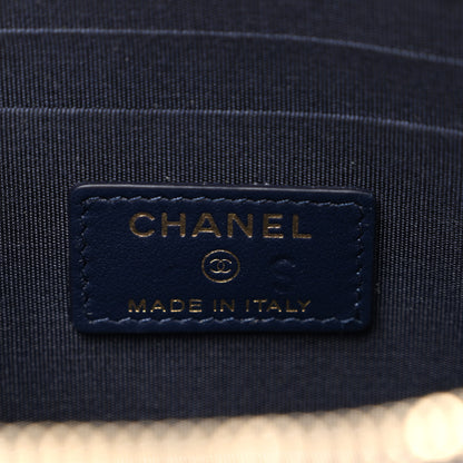 Chanel Denim Quilted Zipped Wristlet Clutch Blue 6 of 7