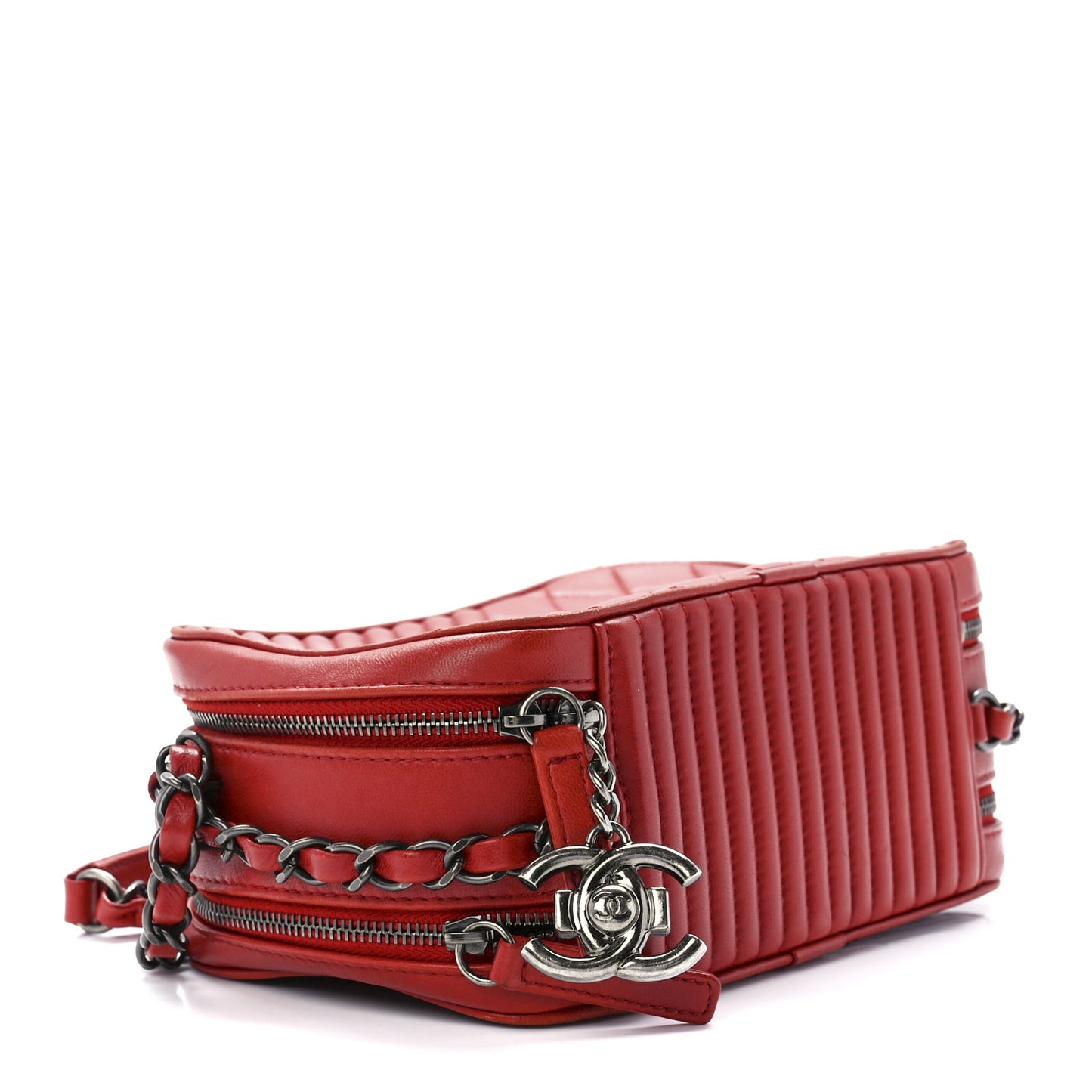 Lambskin Quilted Small Coco Boy Camera Case Red