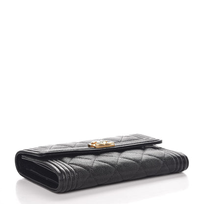 Chanel Caviar Quilted Medium Boy Flap Wallet Black 4 of 8