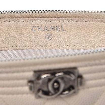 Chanel Caviar Quilted Small Boy Clutch With Chain Ivory 8 of 14