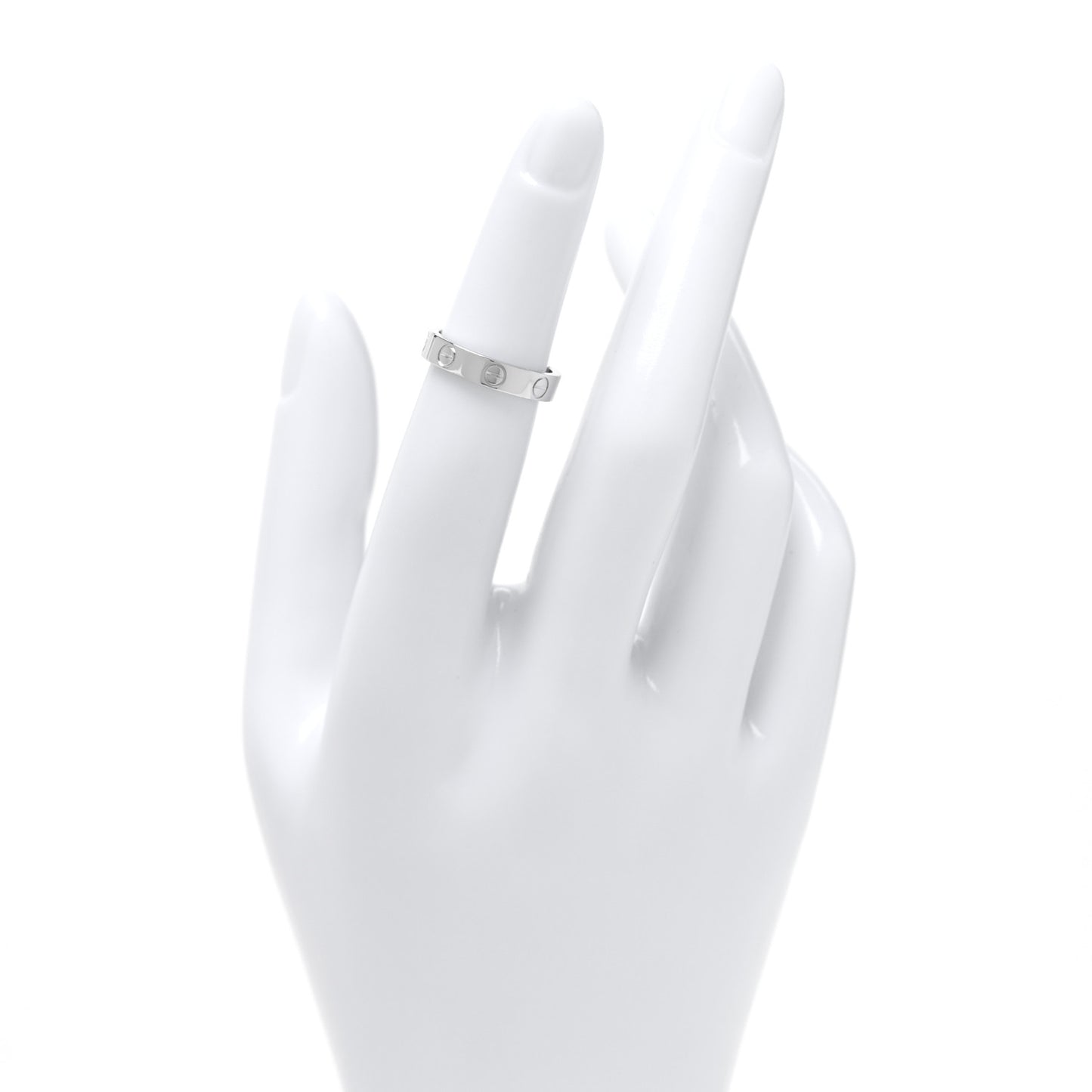 18K White Gold 3.5mm LOVE Wedding Band Ring 47 4
