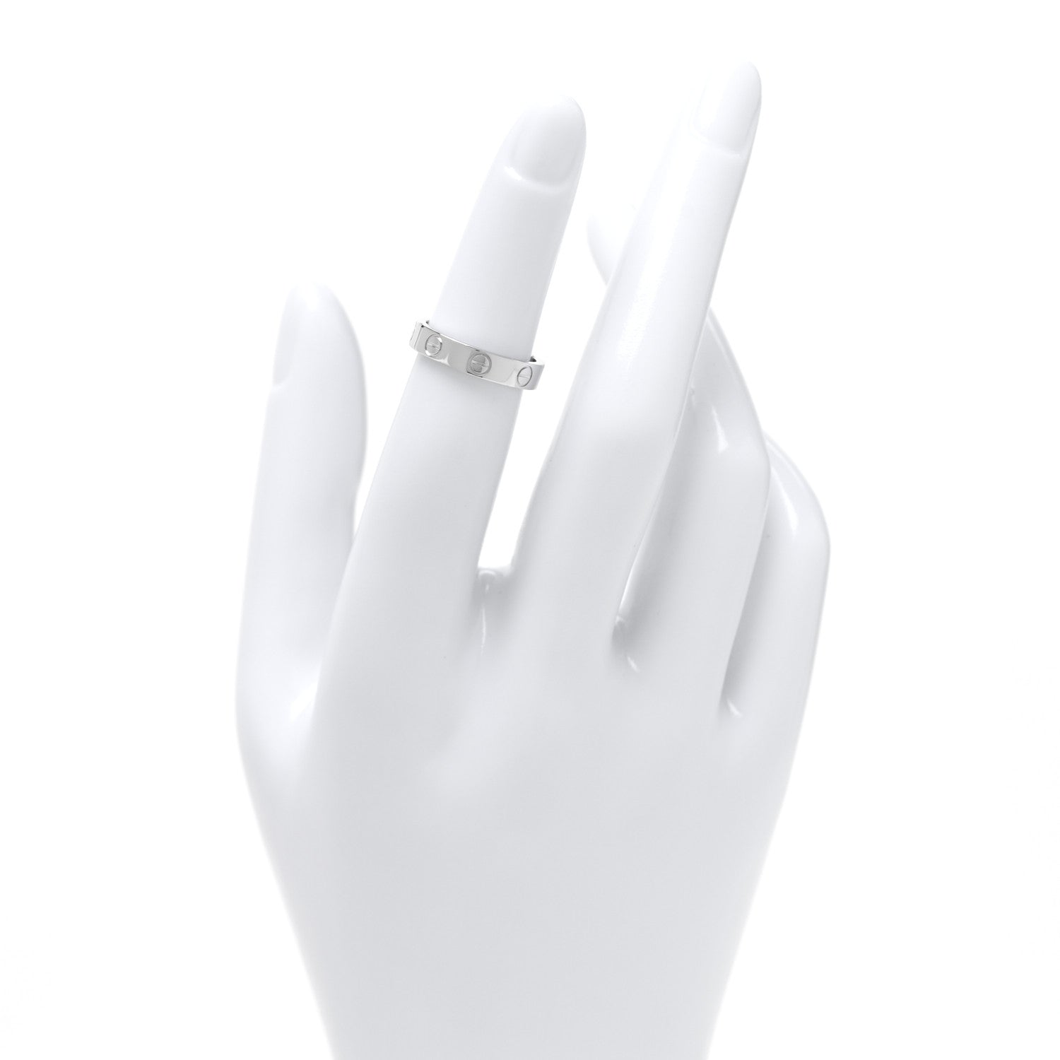 Cartier 18K White Gold 3.5mm LOVE Wedding Band Ring 47 4 2 of 4