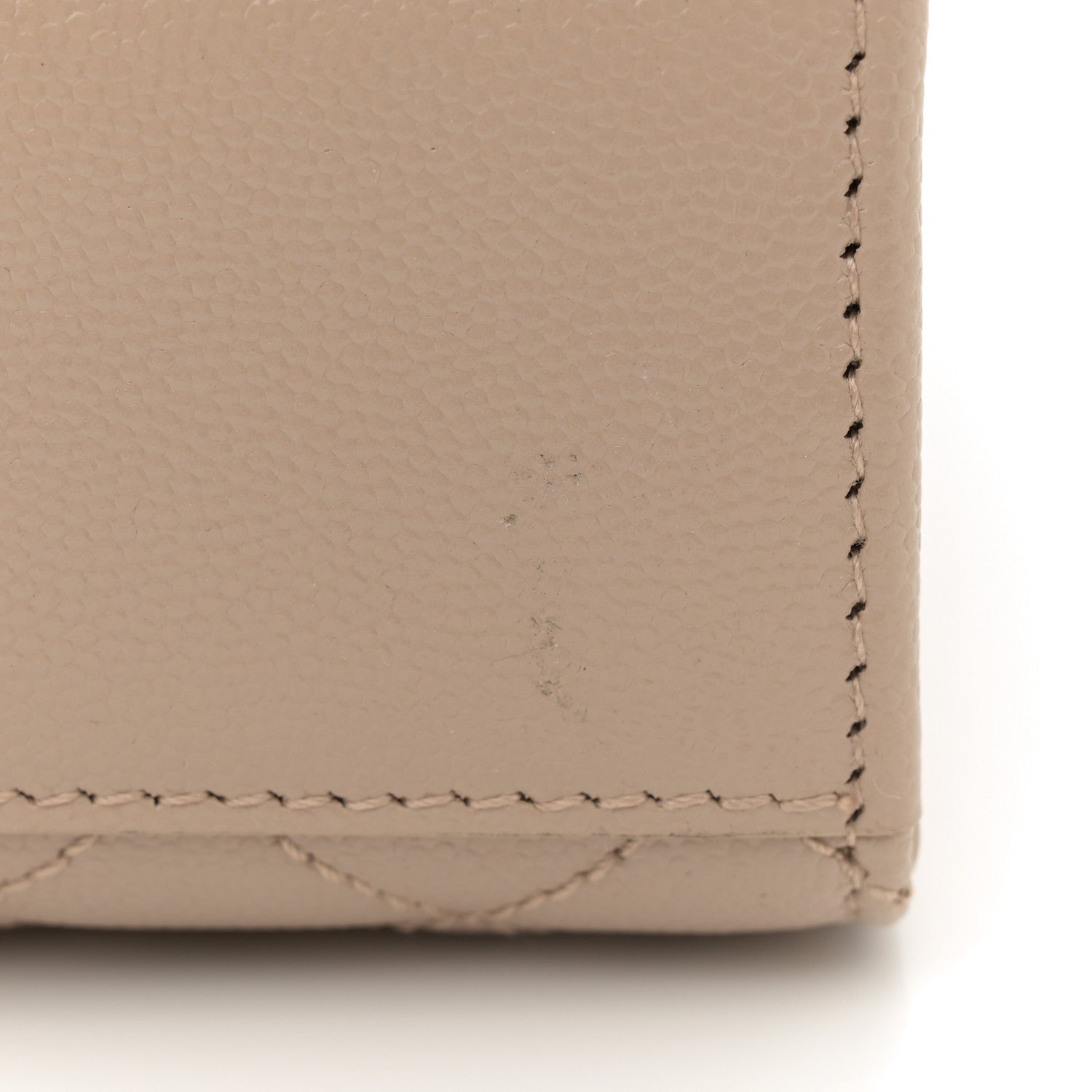 Saint Laurent Grain De Poudre Mixed Matelasse Large Triquilt Monogram Satchel Dark Beige 13 of 13