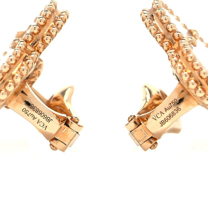 Van Cleef & Arpels 18K Yellow Gold Mother of Pearl Magic Alhambra Earrings 5 of 6