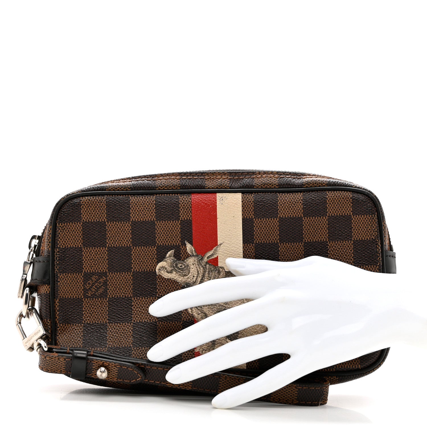 Louis Vuitton Savane Damier Ebene Rhinoceros Pochette Volga 2 of 8