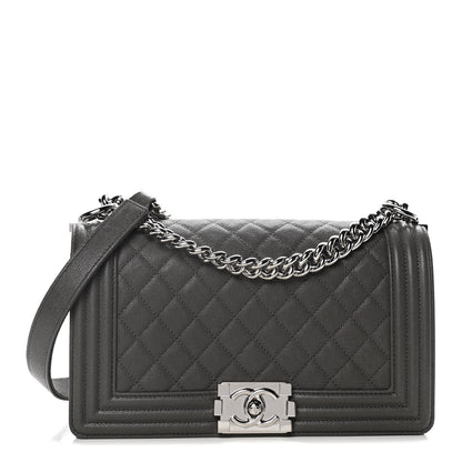 Chanel Caviar Quilted Medium Boy Flap Grey 1 of 12