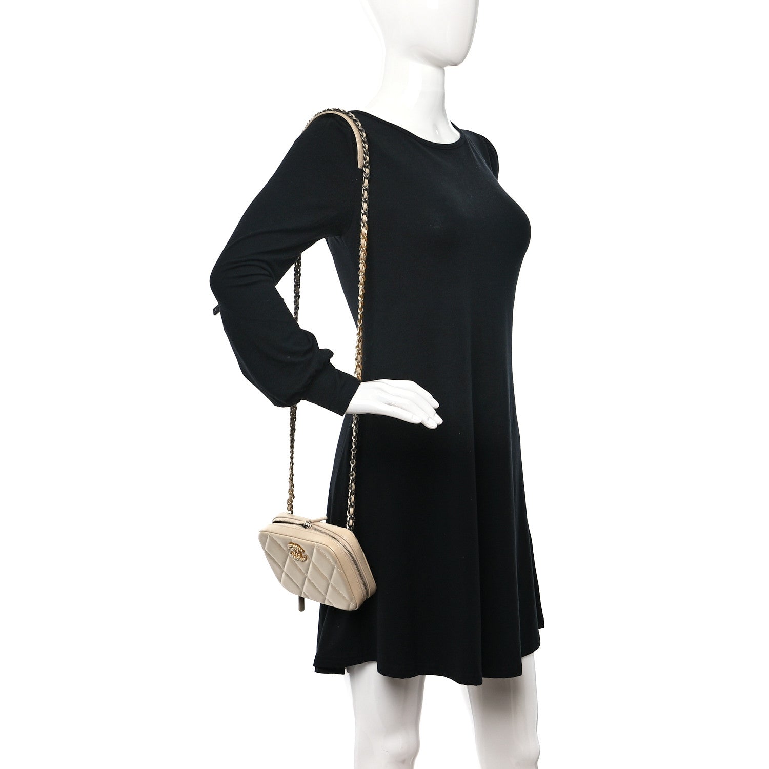 Chanel Lambskin Quilted Chanel 19 Clutch With Chain Beige 2 of 11