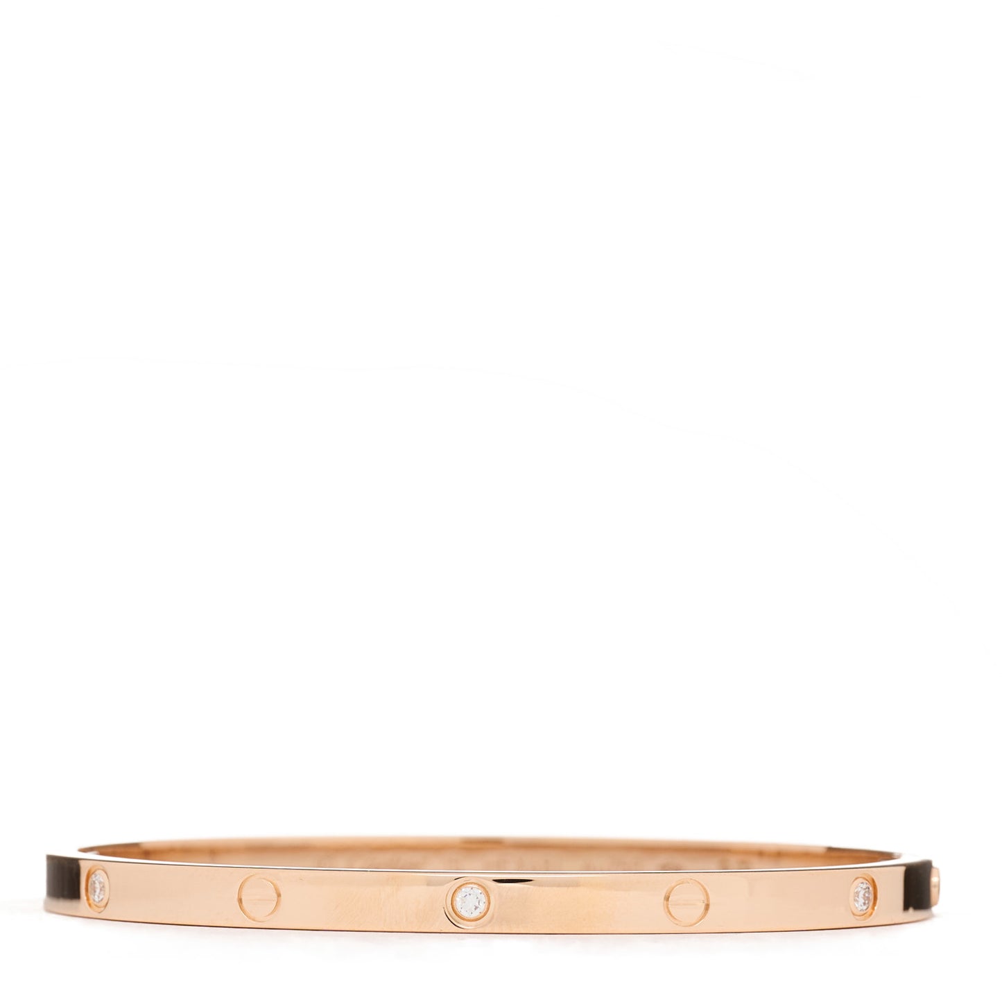 18K Pink Gold 6 Diamond Small LOVE Bracelet 15
