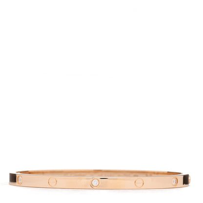 Cartier 18K Pink Gold 6 Diamond Small LOVE Bracelet 15 1 of 5